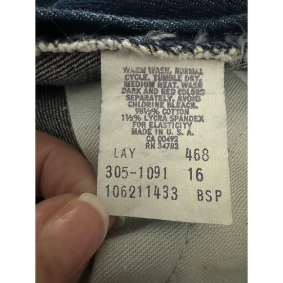 Lee American Vintage 80's High Waisted Dark Blue Jeans size 16 - Picture 11 of 11